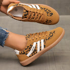 Elvira orthopädische Sneaker Leopardenmuster Detailaufnahme Obermaterial
