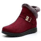 Velara Damen orthopädische Ankle Boots mit Kunstfell-Futter in Rot