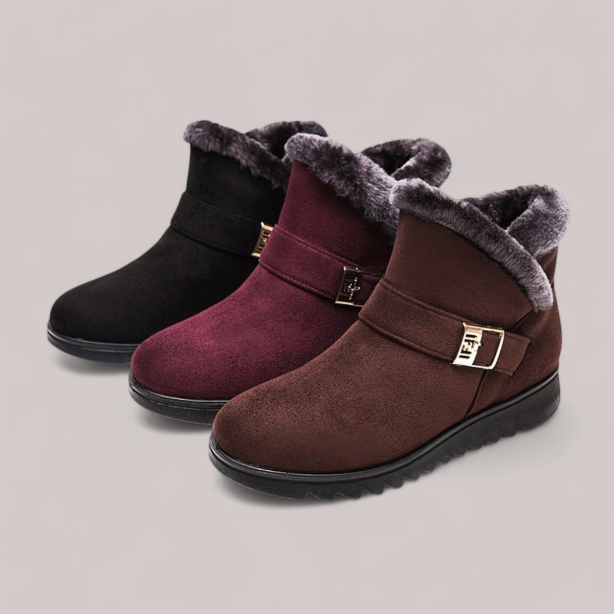 Dreiviertelansicht der Velara orthopädischen Winterboots in Rot