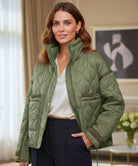 Damen Pufferjacke in Weiß – Oversized Schnitt mit Steppdetail