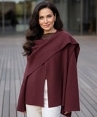 Wollmantel Midi Taupe – Ganzkörperansicht