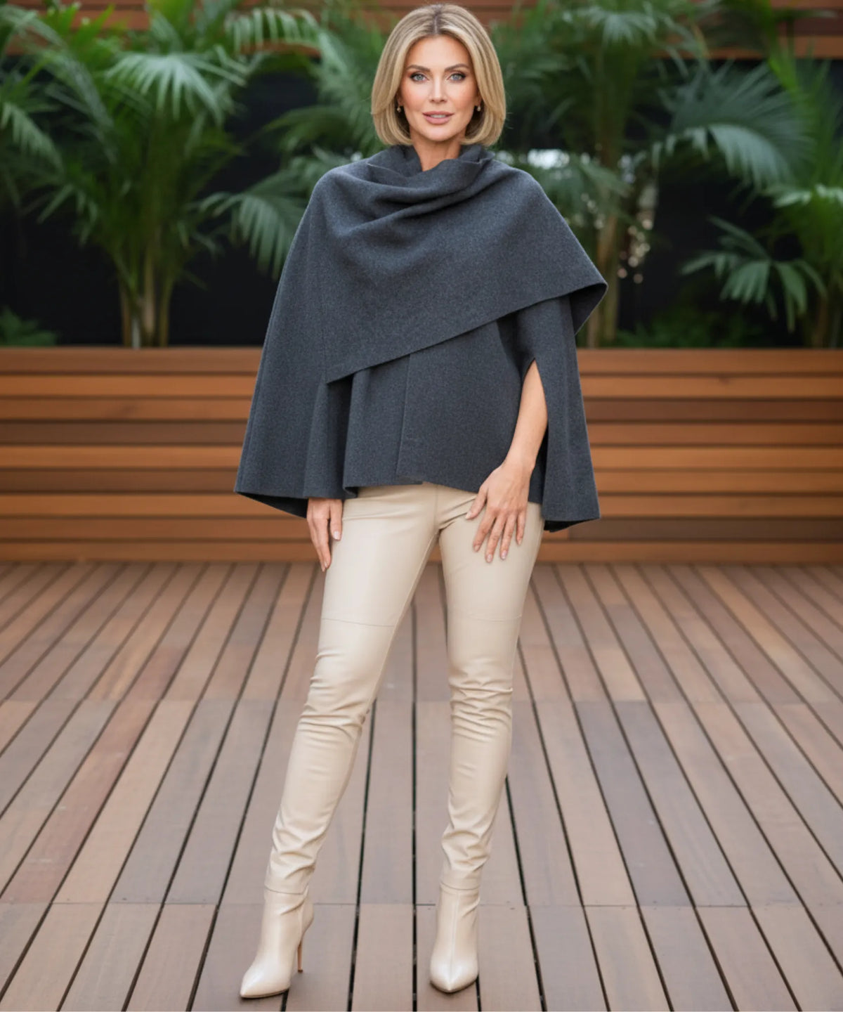 Damen Wollmantel Burgund – Büro-Outfit-Kombination