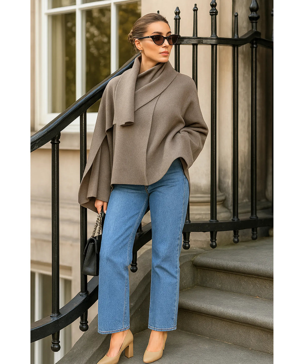 Oversized Wollmantel Taupe – lässiges Winter-Styling