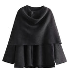 Damen Wollmantel Anthrazit – Outfit mit Hose kombiniert