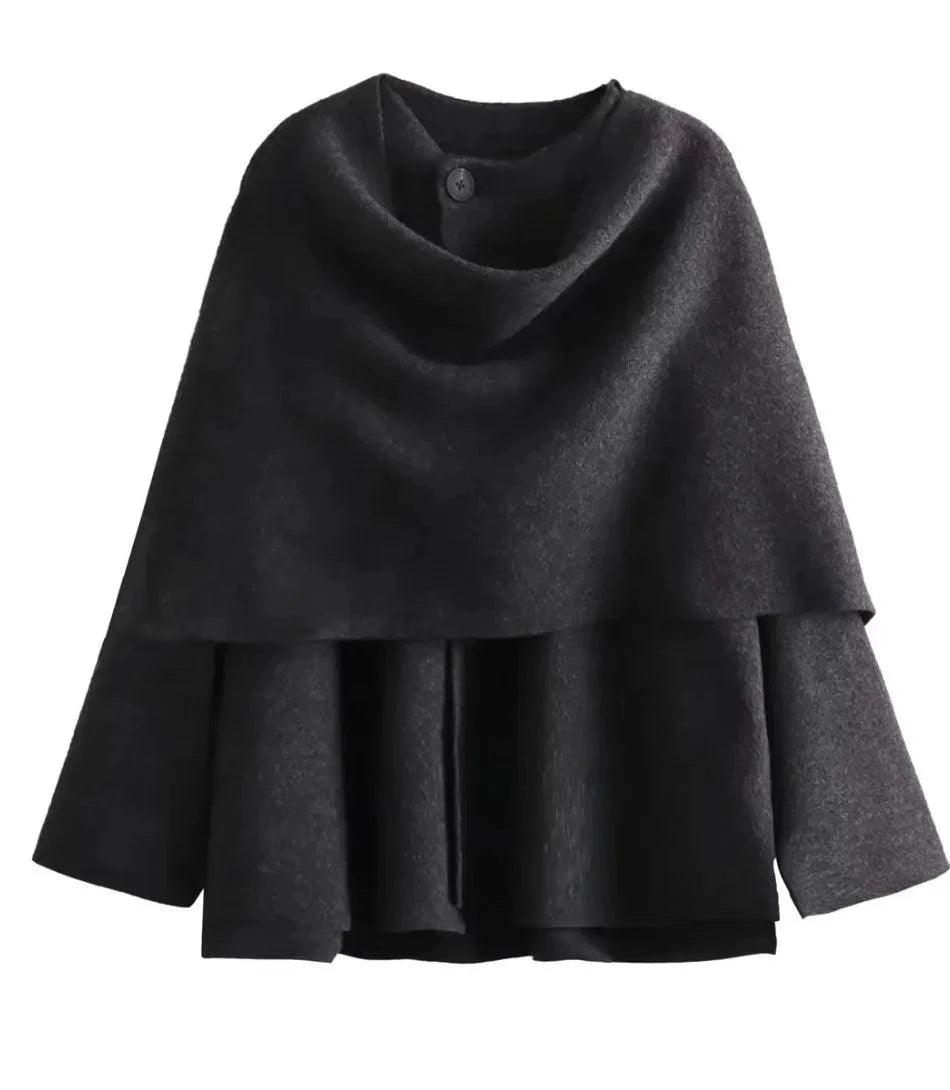Damen Wollmantel Anthrazit – Outfit mit Hose kombiniert