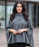 Damen Wollmantel Midi-Länge in Taupe