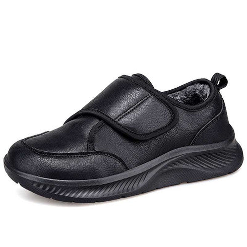 Schwarzer Damen-Pflegeschuh-Sneaker mit breitem Klettverschluss