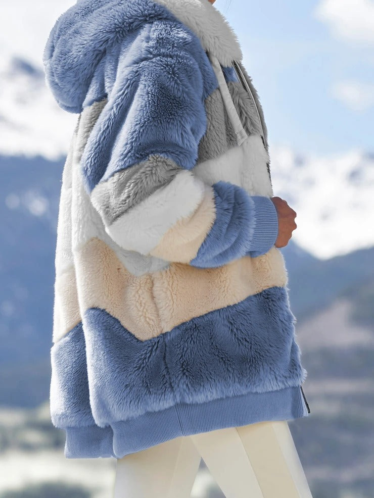 Damen Multicolor-Jacke in Armeegrün – Seitenansicht