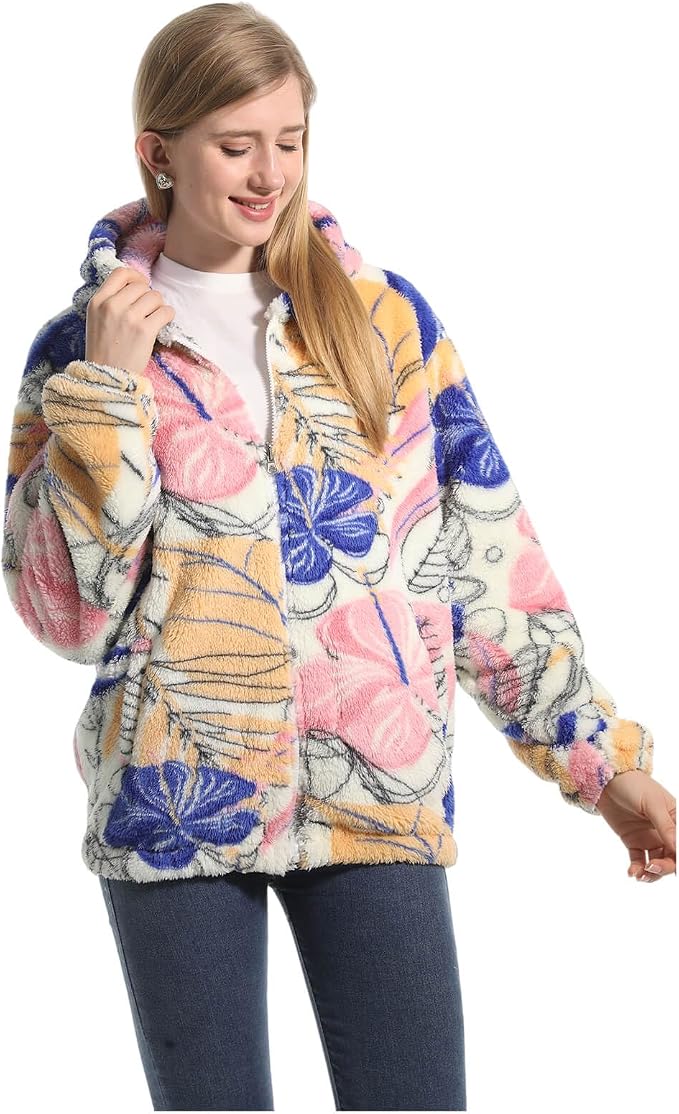 Florinda Fleece-Jacke – Seitenansicht mit langen Ärmeln und elastischen Bündchen