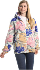 Damen Teddy-Fleece-Jacke mit Vordertaschen und entspannter Passform