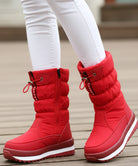 Frida Damen wasserdichte Puffer-Winterstiefel mit Sherpa-Futter in Schwarz