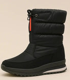 Damen wasserdichte Schneestiefel Kordelzug verstellbare Schaftöffnung 42 cm