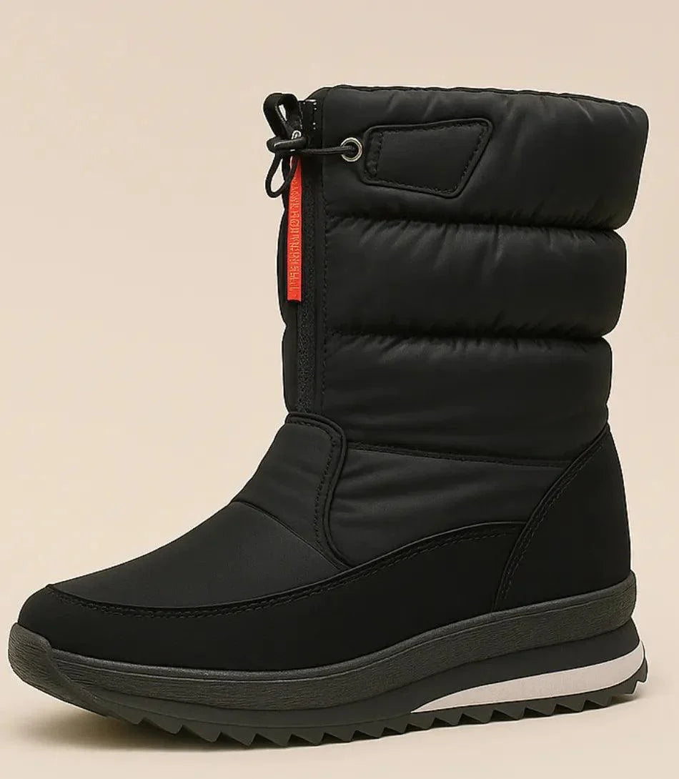 Damen wasserdichte Schneestiefel Kordelzug verstellbare Schaftöffnung 42 cm