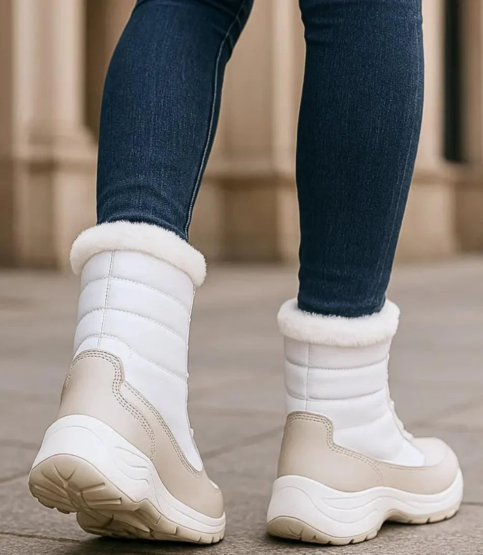 Schwarze Winterstiefel für Damen mit Thermofutter und rutschfester Sohle