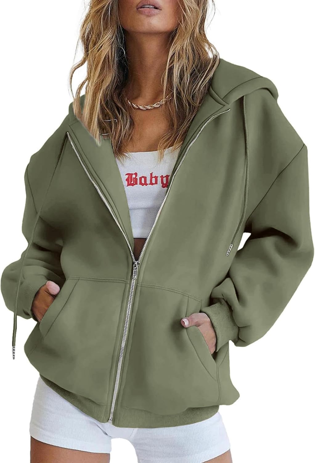 Oversized Hoodie Damen – Rückenansicht mit tief angesetzten Schultern