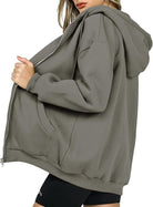 Weißer Oversized Hoodie für Damen mit langen Ärmeln und tiefen Schultern
