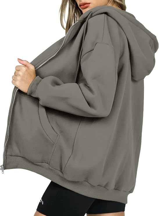 Weißer Oversized Hoodie für Damen mit langen Ärmeln und tiefen Schultern