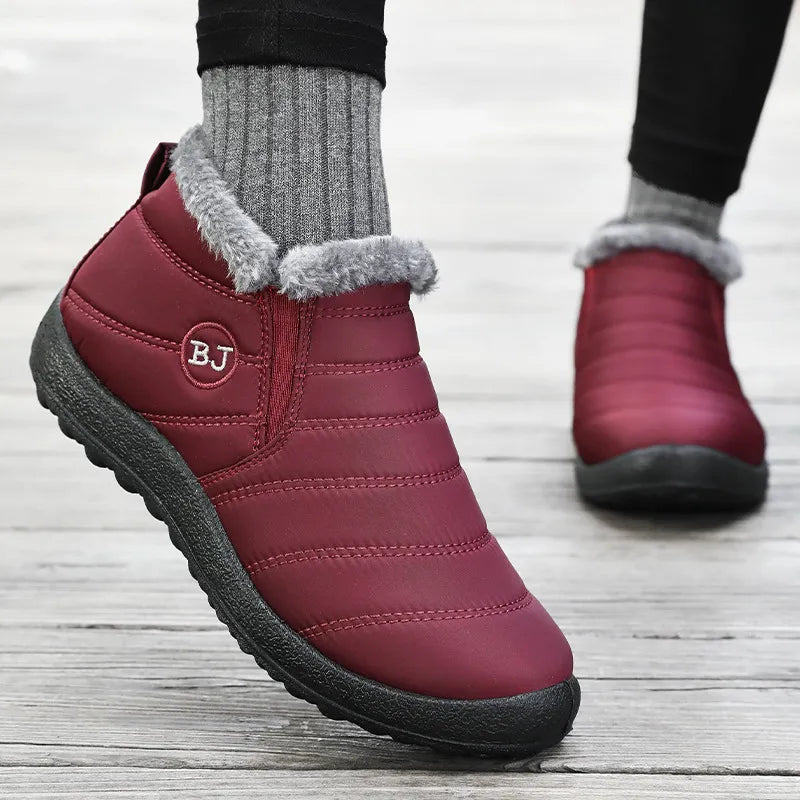 Detailansicht der wasserdichten Außenschale der Franka Winterstiefel