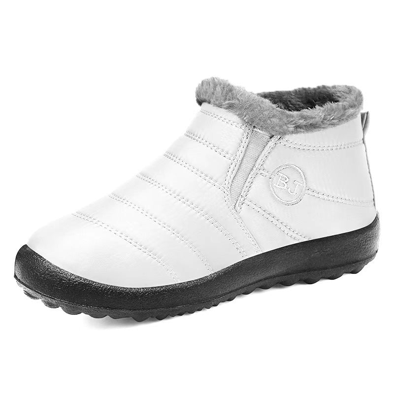 Graue gefütterte Komfortstiefel für Damen – Frontansicht
