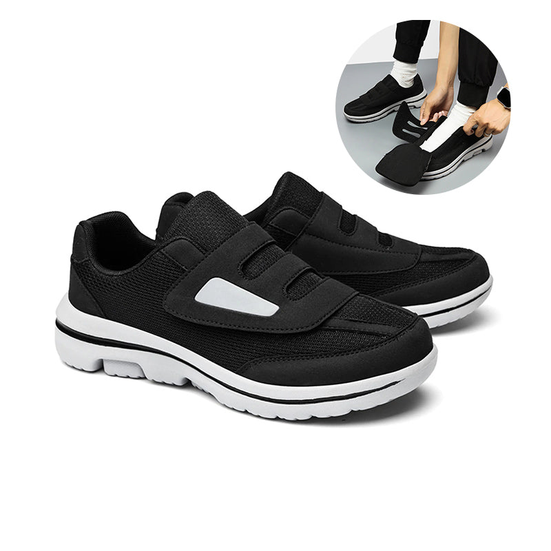 Brento Herren Komfort-Gehschuhe mit extraweiter Passform in Schwarz