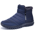Orthopädische Winterstiefel Herren Blau – High-Top-Design Rückansicht