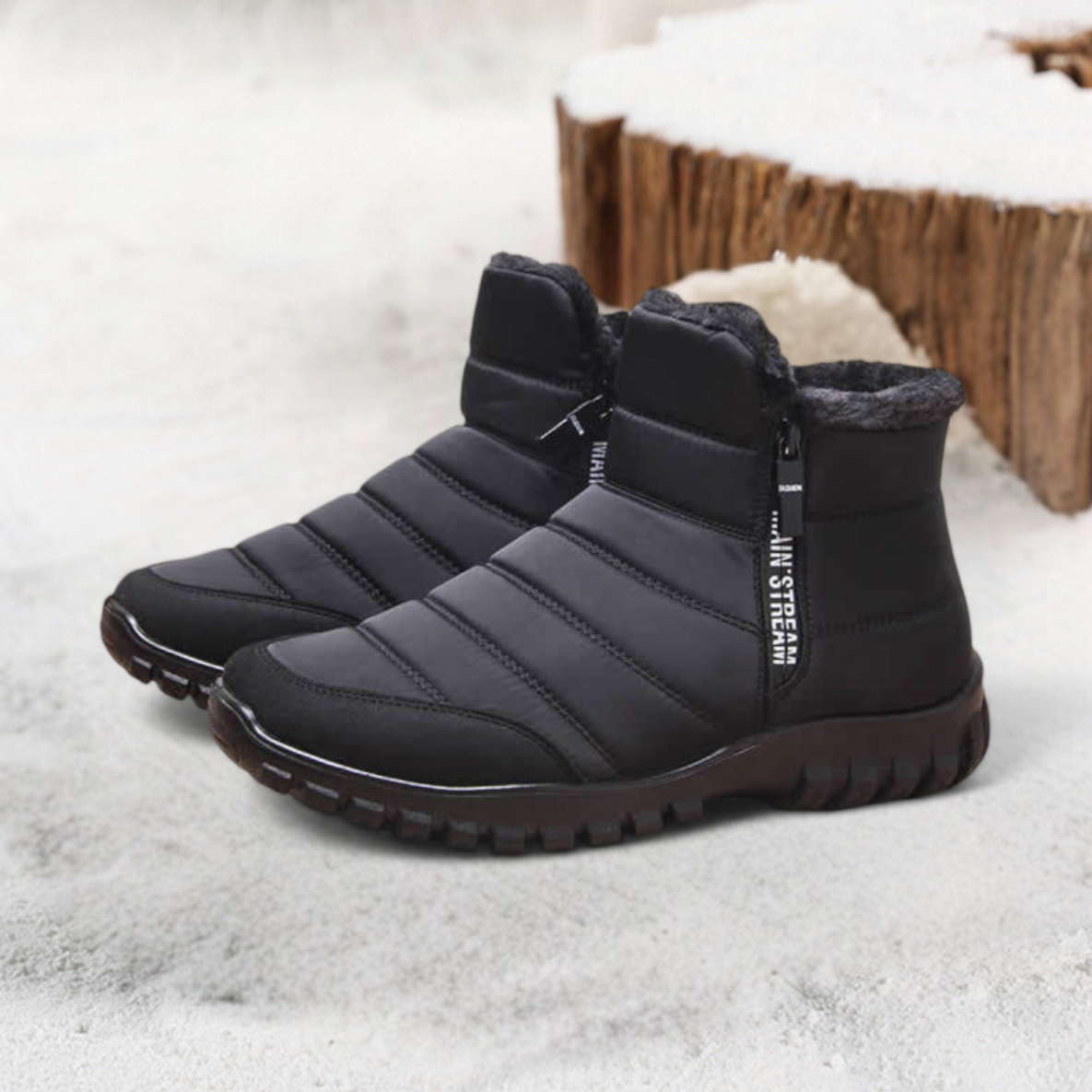 Orthopädische Winterstiefel Herren Blau mit rutschfester Außensohle