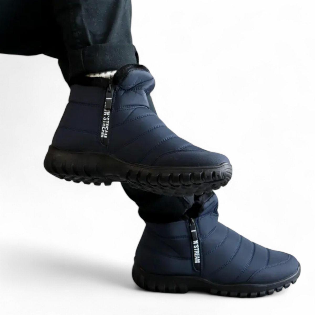 Orthopädische Stiefel Herren – seitlicher Reißverschluss Nahaufnahme