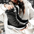 Silvana Damen Stiefel von hinten, wadenhohes Schnittdetail sichtbar