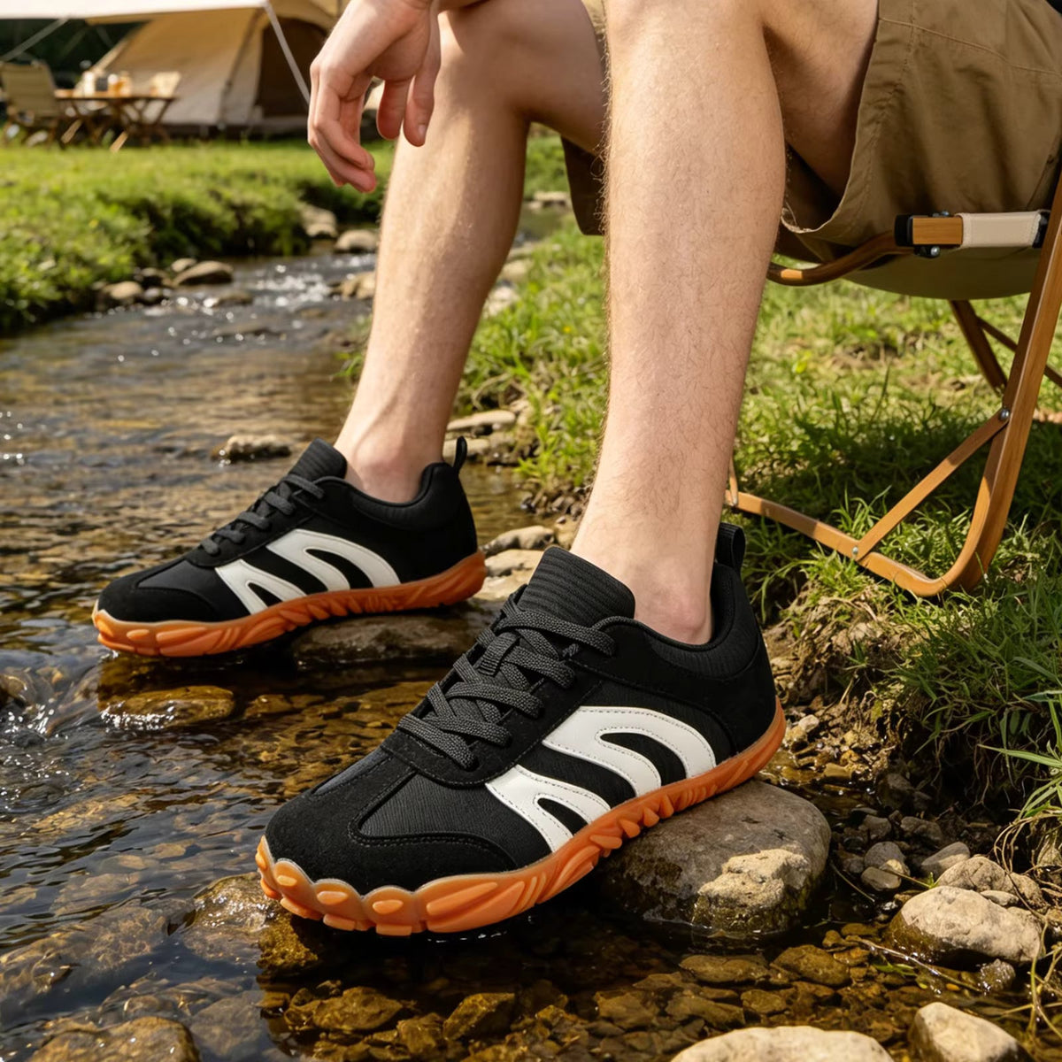 Torvin Sneaker in Rosa getragen von einer Frau in Casuallook