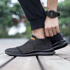 Seitenansicht der Valdor Herren Sneaker mit gestricktem Obermaterial