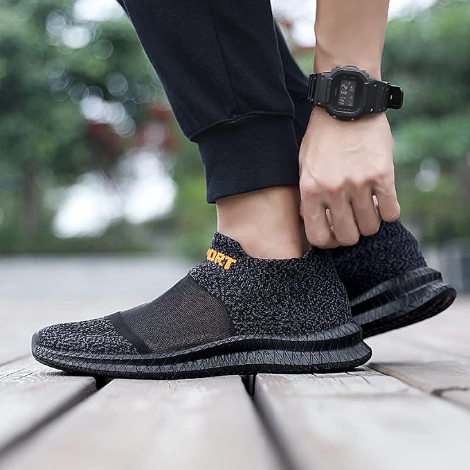 Seitenansicht der Valdor Herren Sneaker mit gestricktem Obermaterial